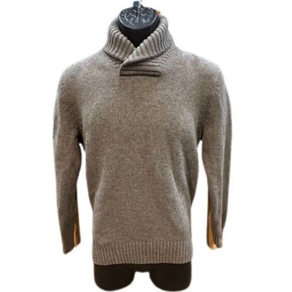 GAP Cowl Neck Long Sleeve Sweater with Ribbed Collar, Hem, and Cuffs in Grey - Picture 1 of 8